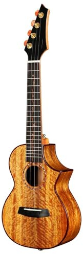 Professional Ukulele Concert/Tenor Ukulele Solid Mango Wood High Gloss Finish With Gig Bag Strap Electric Ukulele(A,26inch)