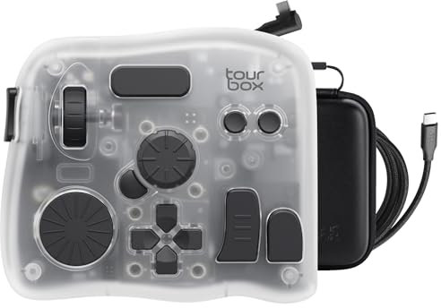TOUR BOX Elite Plus - Dessin iPad, Contrôleur de Montage Vidéo Montage Photo, Clavier Tablettes Graphique, Creative Console pour Procreate Lightroom Photoshop DaVinci, Compatible avec Windows, Mac