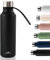Combo Delight Trinkflasche Edelstahl 580ml,Thermosflasche Auslaufsicher,BPA-frei Isolierflasche,Thermo Trinkflasche Kalt&Warm für Sport und Büro Inklusive Reinigungsbürste-Schwarz