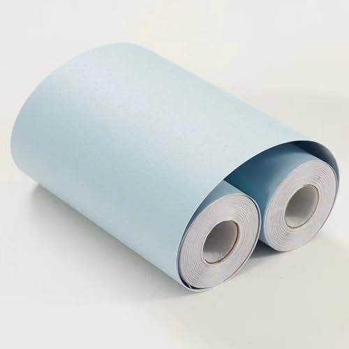 VisitRyl Baby Blue Wallpaper Border Self Adhesive Wall Tiles Decorative, Peel and Stick Wall Border Bathroom Stickers Light Blue Matte 15cm X 500cm