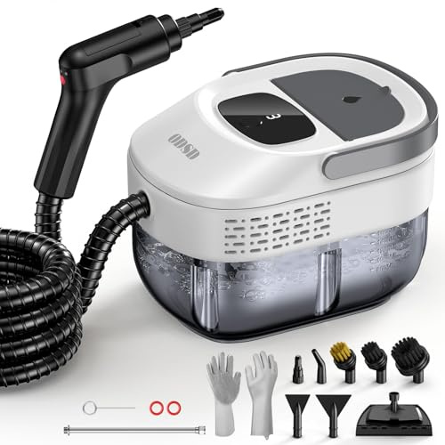 ODSD Steam Cleaner for Home & Car, 3-Level Adjustable Steamer for Cleaning, 15s Heat-Up & 1.6L Large Tank, Handheld Steam Cleaner for Car Detailing, Home, Tile, Grout, Furniture with 15pcs Accessories