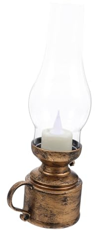 Elektronische Petroleumlampe LED Tischdeko Gold für Weihnachten, Halloween