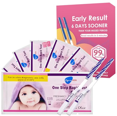 50 Stück Schwangerschaftstest Frühtest Streifen, Frühtest Schwangerschaft, Einfache Anwendung Für Frühschwangerschaftstest, Schnelle Ergebnisse, Separat Verpackt, Sauber Hygienisch,Rosa