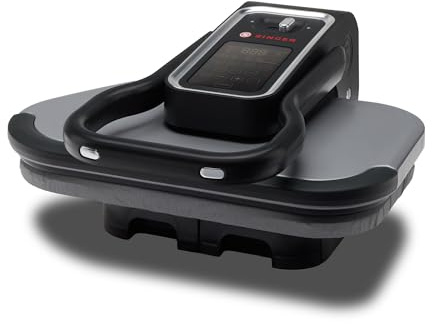 SINGER® Intelligent 2.0 Steam Press (1600W) – New Launch | Professional 20 Non-Stick Pressing Surface with Guided Digital Controls, 2 Steam Modes, Auto Shut-Off & 1000ml Tank – Silver/Black