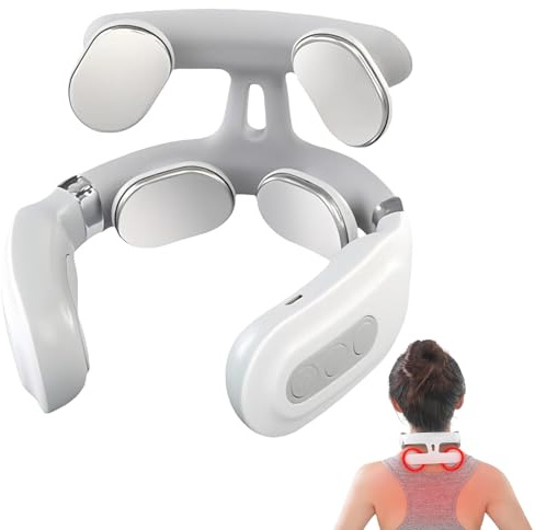 Nackenmassagegerät, Intelligentes Massagegerä mit Thermostatfunktion Elektrisch, 6 Modi, 16 Intensitätsstufen, Tragbares Elektrisches Massagegerät, für Nacken Schulter, Muskel Schmerzlinderung