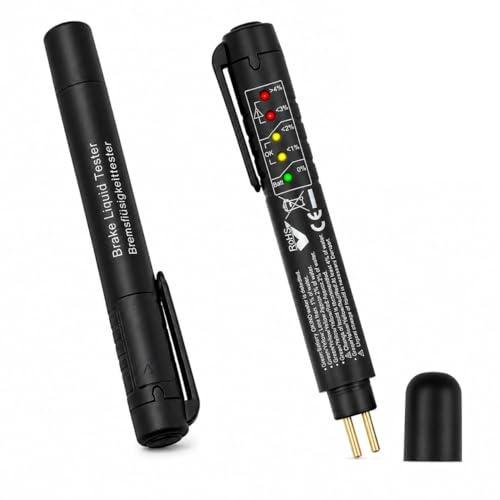 2 Piezas Probador de Líquido de Frenos con 5 LED para DOT3 DOT4 DOT5 | Diagnóstico Bolígrafo Medidor Aceite Frenos Detector Herramienta Prueba de Liquido Freno Brake Fluid Detector Automotriz