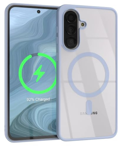 EAZY CASE Hülle für Galaxy A37 kompatibel mit Qi Charging Ultra Aufprallschutz Stoßfest und Kratzfest dünne Schutzhülle mit Kameraschutz Silikon Cover Clear Hybrid Handy Case Hell Blau - Qi Charging