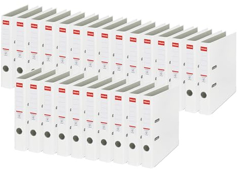 Esselte Essentials Aktenordner, 50 mm, A4, Kunststoff weiß (Packung mit 25 stück)