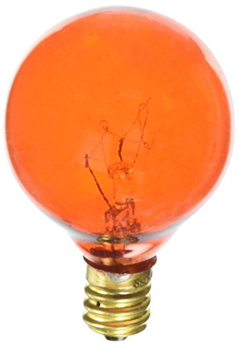 Satco S3836 10 Watt G12.5 Incandescent 120 Volt Candelabra Base Light Bulb, Transparent Amber