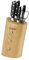 3 Claveles 5C+1T 3C Juego Cocina, Madera,Acero Inoxidable, 5 Cuchillos Ash Toledo + 1 Tijera Star