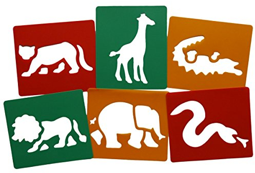 Art Straws HP12052 24 Individual Stencils (4 of Each), Wild Animals