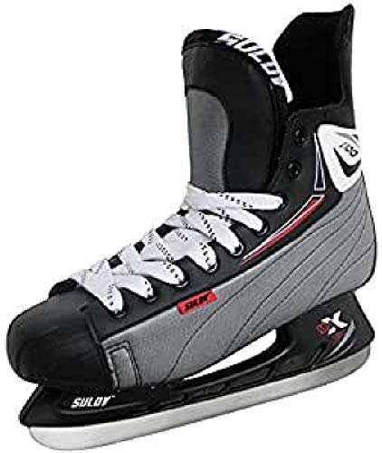 SULOV Herren Schlittschuhe Eishockey, Schwarz, 46
