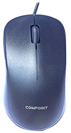 Compoint Wired USB 2.0 Computer Mouse - Ambidextrous Optical Wired Mice for Laptop, Computer, Macbook, Gaming, Working - 2.4Ghz Small Silent Black 1000 DPI Mouse with 3-Buttons and Scroll Wheel