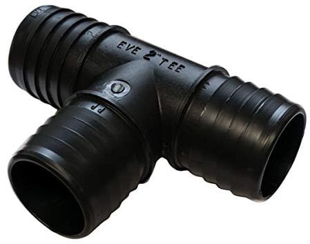 Pisces Barbed Hose 'T' Pond Tube Connector - 50mm x 50mm x 50mm (2)