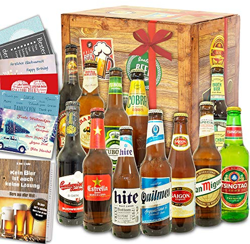 Biere der Welt 12 Flaschen/Bier aus aller Welt/Geschenk Geburtstag