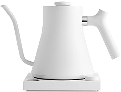 Fellow Stagg EKG | Bouilloire Electrique pour Café et Thé | Blanc Mat | Contrôle de Température Variable | Chauffage rapide | Puissance 1200 Watt | Chronomètre Intégré | Contenance 1 Litre