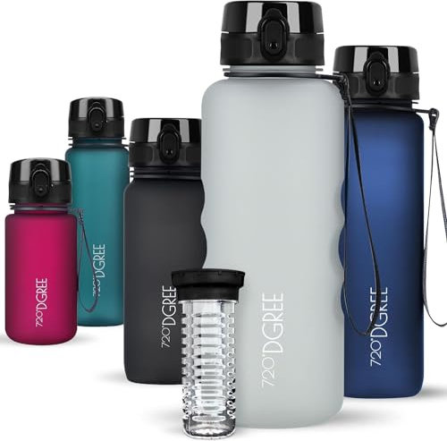 720°DGREE Borraccia 1,5 Litri “uberBottle“ +Infusore, softTouch - Senza-BPA, Prova di Perdite - Bottiglia, Borracce d'Acqua Sportiva per Palestra, Studio Fitness, Gym, Workout, Escursioni, Università