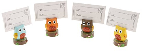 Tubayia 4 Stück Eule Tischkartenhalter Platzkartenhalter Kartenhalter Tischdeko für Hochzeit, Geburtstag, Party