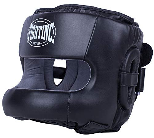 Fightinc. Kopfschutz Nose Protection - für Sparring ohne Verletzungen Boxen Kickboxen Muay Thai MMA Kampfsport UVM. schwarz L/XL