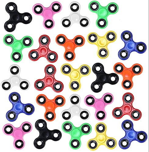 Iconikal 24-Pack Fidget Spinners, Random Color Bulk Assortment for Sensory Play Occupy Hands Attention