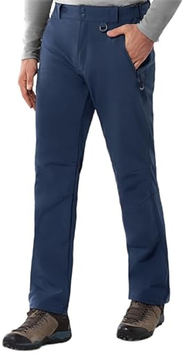 33,000ft Outdoorhose Herren wasserdichte Softshellhose Warme Fleece Skihose | Winter Thermohose, 4-Wege-Stretch, Winddichte Schneehose Trekkinghose Wanderhose Funktionshose Arbeitshose mit 4 Taschen