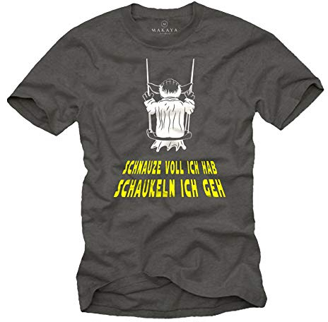 T-Shirt mit witzigen Sprüchen - Lustiges Shirt für Männder Jungs und Teenager - Schaukeln ich GEH Funshirt Star Herren Grau XL