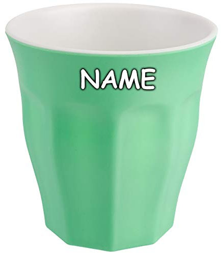 alles-meine.de GmbH Trinkbecher - Farbwahl - Zahnputzbecher/Malbecher - grün - inkl. Name - Melamin - Kunststoff Becher - 300 ml - mehrweg - BPA frei - Trinkglas Kunststoffbech..