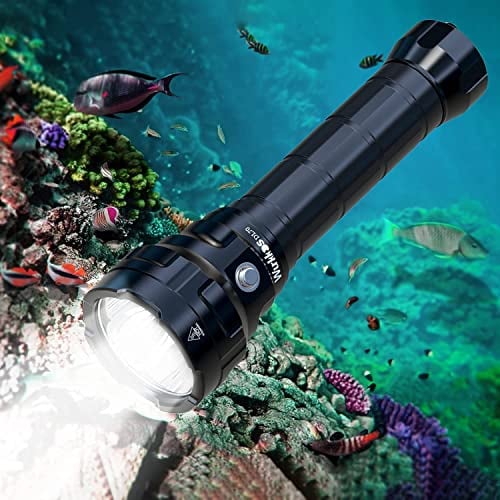 Wurkkos DL70 Tauchlampe, 13.000 Lumen Tauchen Taschenlampe, 4*XHP50.2 LEDs Unterwasser Taschenlampe, Super Hell Tauchlampe mit 2 * 5000 mAh Wiederaufladbares Akku und Ladegerät