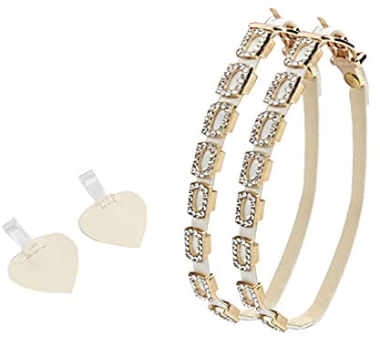 JK Home 1 Paire Sangle Amovible pour Chaussure Escarpin Bride Détachable Talons Hauts Blanc PU