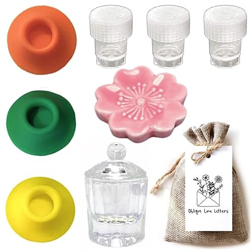 Tintenfass-Set aus Glas mit Deckel, leerer Tintenbehälter für Dip-Pen, Kalligraphie-Tintenhalter, Keramik-Stiftablage, perfekt für schräge Kalligraphie-Stifte, Füllfederhalter, Glasdip-Stift und