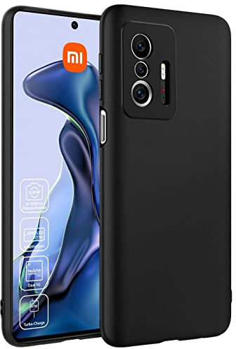 Verco Kompatibel mit Xiaomi Mi 11T Hülle, Xiaomi 11T Pro Matte Rückschale Schutzhülle für Xiaomi 11T/11T Pro Case Silikon Handyhülle - Schwarz