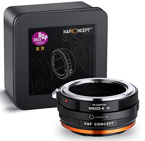 K&F Concept Lens Mount Adapter NIK(G)-NEX IV Manueller Fokus Kompatibel mit Nikon F (G-Typ) Objektiv und Sony E Mount Kameragehäuse.