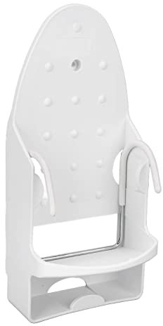 Qinlorgo Wall Mounted Iron Holder, 2 in 1 Ironing Board Hanger Large Load Bearing Wipe Cleaning Heat Resistant for Home for Laundry Room