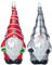 2 Stück Glas hängende Wichtel Weihnachten Ornamente, mundgeblasenes Glas Xmas Gnom Ornamente für Weihnachtsbaum Dekorationen, Rot und Schwarz Weiß Büffel Plaid Glas schwedische Tomte Santa Gnome