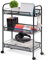 APEXCHASER 3-Tier Rolling Cart,Easy Assemble Mobile Storage Trolley On Wheels,Slide Out Utility Cart Shelving Units Kitchen Bathroom Laundry Room,Black