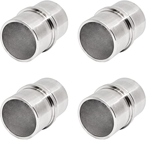 PRIOstahl Rohrverbinder Verbindungsmuffe Verbinder Steckfitting Anschlussmuffe Geländer x 4 Stück Ø 42,4mm Rundrohr Verbindungen Geländerbau Handlauf Treppe Rohre Rostfrei aus Edelstahl V2A