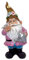 MIJOMA Nain de jardin GNOME Dwarf - Décoration de jardin - Décoration de jardin - Lutin - Nain pour le jardin - Décoration d'intérieur - Décoration pour terrasse pour balcon (veste rose - 27 cm)