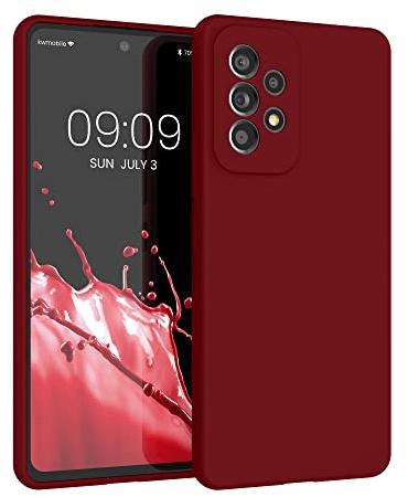 kwmobile Handyhülle für Samsung Galaxy A53 5G Hülle - Case Silikon - Kabelloses Laden - Schutzhülle Cover in Rhabarber Rot