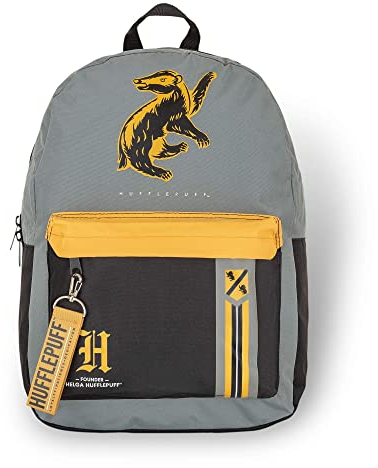 Bioworld Harry Potter Poufsouffle Mixblock Sac à dos avec tirette pour sangle A4 avec pochette intérieure rembourrée pour ordinateur portable/tablette