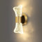 Chrasy Modern LED Wall Lamp, Golden Color Hourglass Shaped Acrylic Wall Sconce, 10W Acrylic Wall Light for Bedside Bedroom Living Room Hallway Wall Lighting 3 Color Temp Adjustable