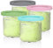 4 Piezas Recipientes de Helado para Ninja Creami Heladera multifunción NC300EU NC300EUCP NC301EU NC300UK NC299AMZ, Ninja Creamy accesorios Contenedores de Pinta con Tapas (Azul/Rosa/Lima/Gris)