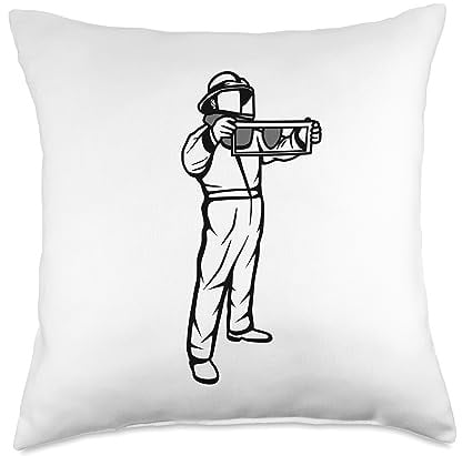 Beekeeper Sketch Apiarist Beekeeping Throw Pillow