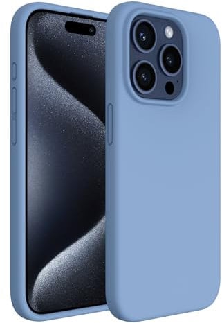 ACRONIX iPhone 15 Pro Case - 6.1 Silky-Soft Touch Liquid Silicone Shockproof Case - French Blue