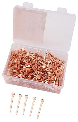 Wakects Clavos de herradura de cobre, acero inoxidable, rigidez derecha, 250 piezas flexibles con caja de almacenamiento para granjas ganaderas (45 mm E3)