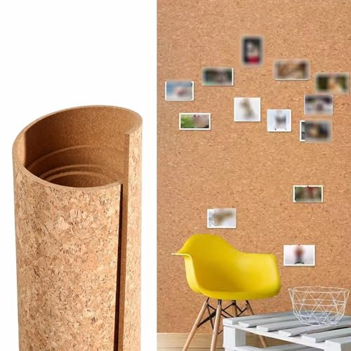 XILYZMO Korktafel, Wände Stiftpenetration Glatt Korkrolle, Weich Nicht Leicht Zu Brechen Pinnwand Aus Kork, Für Büro Kork Pinnwände, Individuelle Länge (Farbe : 0.12in, Größe : 48x 314in)