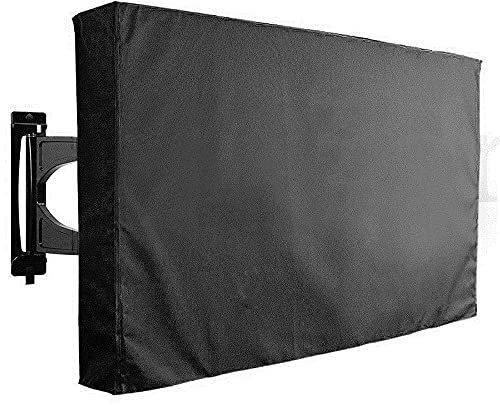 MOEENS Cubierta de TV, cubierta de TV al aire libre, cubierta impermeable para TV al aire libre y cubierta de pantalla impermeable de 22 a 65 pulgadas, color negro Oxford para caja de televisión,