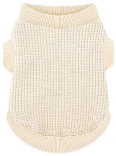 Cozy and Functional Dog Shirts for Small Puppies: Stretchable Beige Attire with Easy-On Design, Ideal for Chihuahuas and Yorkies - Enhance Comfort and Playfulness on Chill Days Small