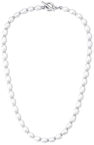 COAI Herren Süßwasser-Zuchtperlenkette OT-Verschluss Edelstahl 60cm