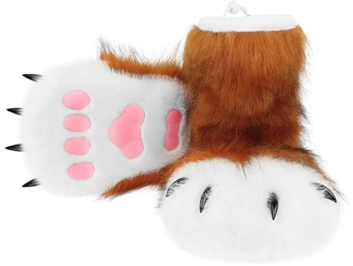 hbbhml pelzige Pfote Hausschuhe Tier klaue Neuheit Cosplay Kostüm Zubehör lustige Geschenke für Halloween Weihnachten