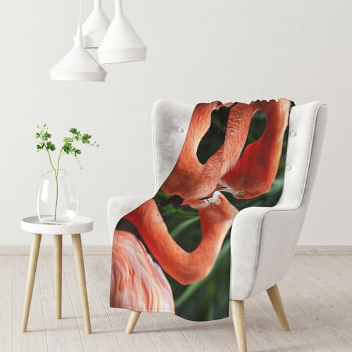 LAMAME Weiche Decke mit Flamingo-Druck, warme Decke